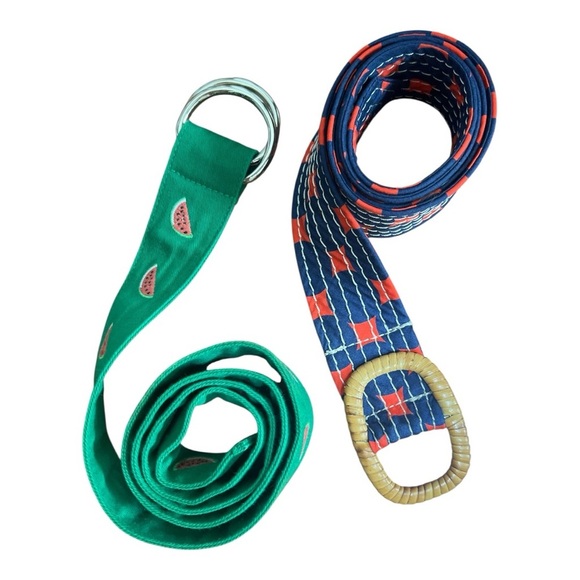 J. Crew Accessories - J. Crew S/M Novelty Print Belt Bundle of 2 - Watermelon & Polka Dot